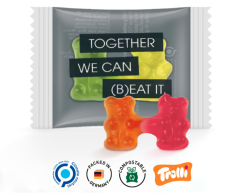 Vingummibjörnar som håller ihop - med CMYK-tryck