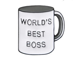 World's best boss emaljpin till jackan 29x27mm