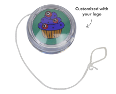 Yoyo/jojo av genomskinlig plast med möjlighet att designa själv